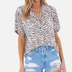 Beach gold swim cover up / button up short sleeve